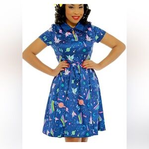 Lindy Bop Space Unicorn/Pegasus Dress 20 - Womens | Color: Blue | Size: 20